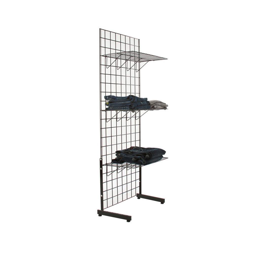19-1/4 in. H x 12-3/4 in. L Black L-Shaped Leg for Freestanding Gridwall Panel (Pack of 12) - 3