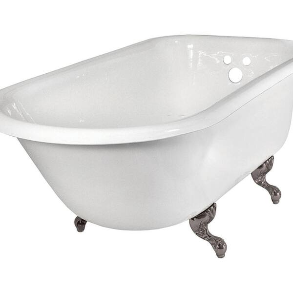 Elizabethan Classics 60 in. Wall-tapped Roll Top Tub with Satin Nickel Feet