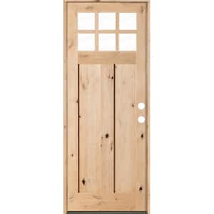 Krosswood Doors 44 in. x 96 in. Mediterranean Alder Sq Clear Low-E  Unfinished Wood Right-Hand Prehung Front Door with Left Half Sidelite  PHED.KA.300V.26.80.134.RH-M1-1.1LSL - The Home Depot