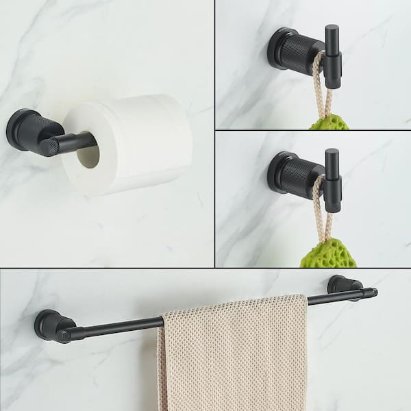 FORIOUS Bathroom Accessories Set 4-pack Towel Bar, Toilet Paper