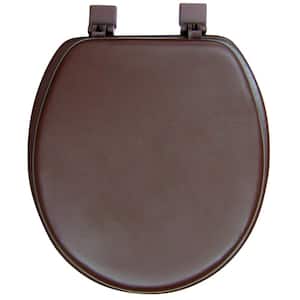 Ginsey Round Closed Front Soft Toilet Seat in Chocolate Brown