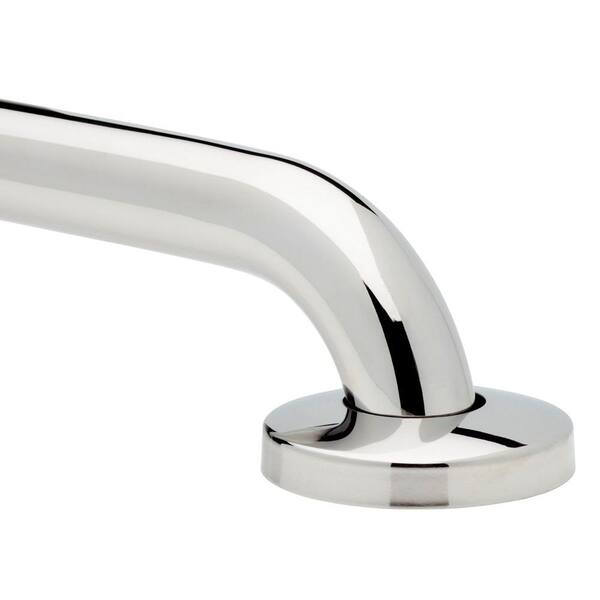 No Drilling Required 12 in. x 1-1/4 in. Grab Bar in Polished Stainless Steel