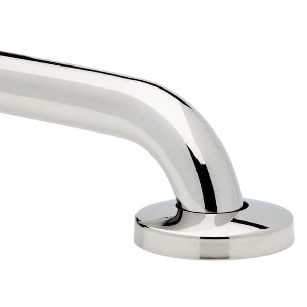 No Drilling Required 24 in. x 1-1/4 in. Grab Bar in Polished Stainless Steel
