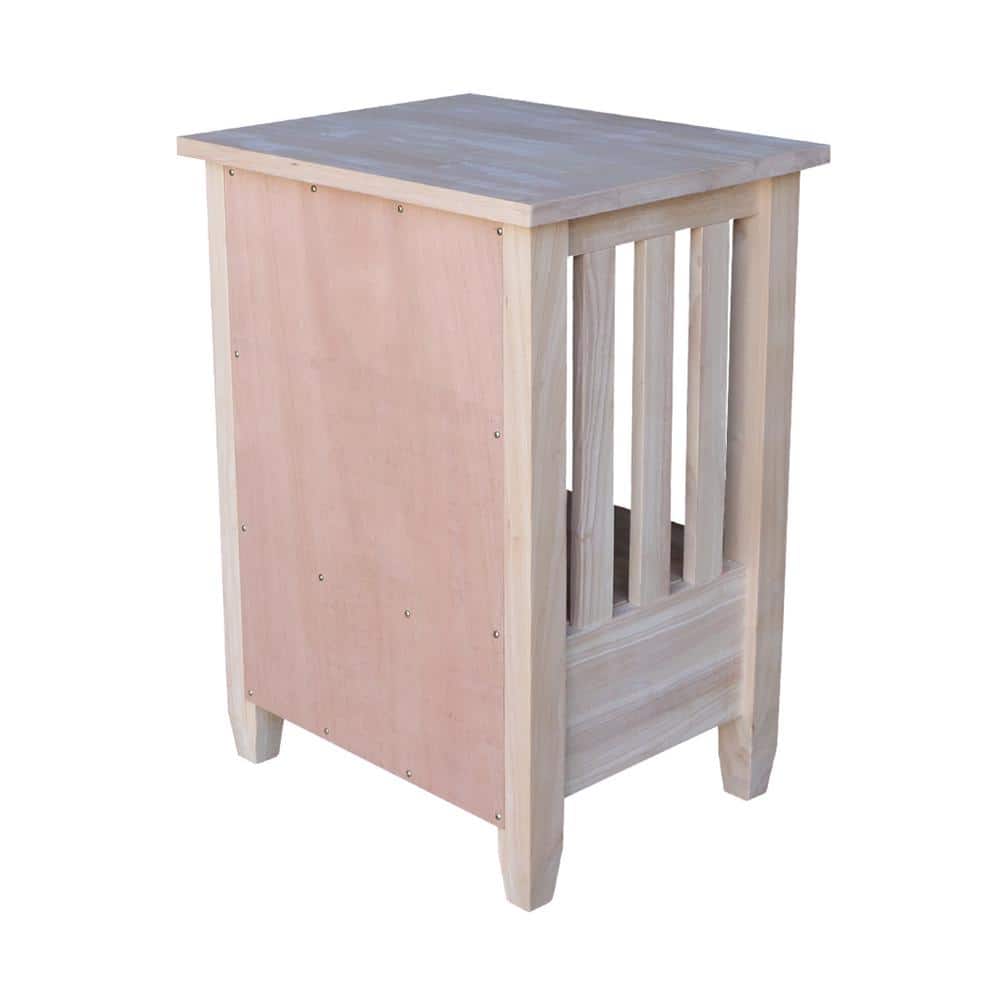 Solid Hardwood Mission-Style End Table with Drawer and Shelf