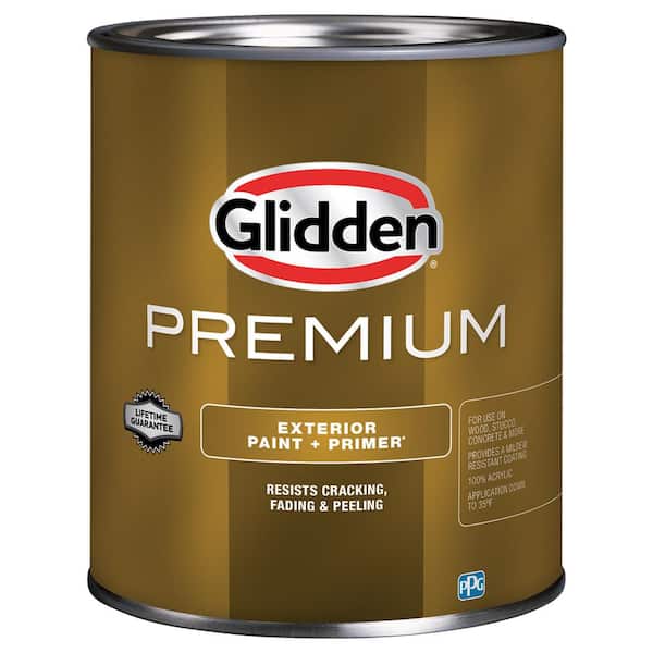 Glidden Premium 1 qt. Pure White Base 1 Flat Latex Exterior Paint