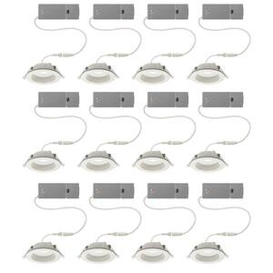 4 in. Canless Color Selectable Integrated LED Recessed Light Trim w/ Night Light Reduces Eye Glare 650 Lumens (12-Pack)
