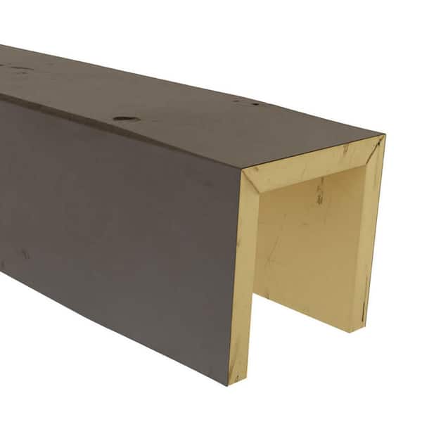 Ekena Millwork SAMPLE - 6 in. x 12 in. x 6 in. Urethane 3-Sided (U-Beam) Knotty Pine Faux Wood Ceiling Beam, Natural Honey Dew Finish