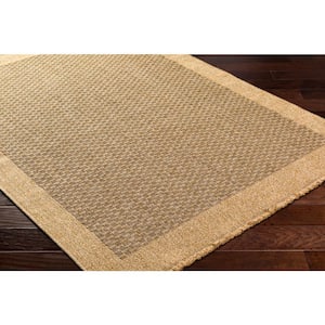 Mirage Tan Border 9 ft. x 12 ft. Indoor/Outdoor Area Rug