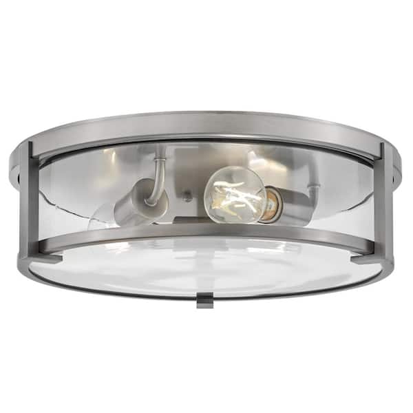 Lowell 16.0 in. 3-Light Antique Nickel Flush Mount