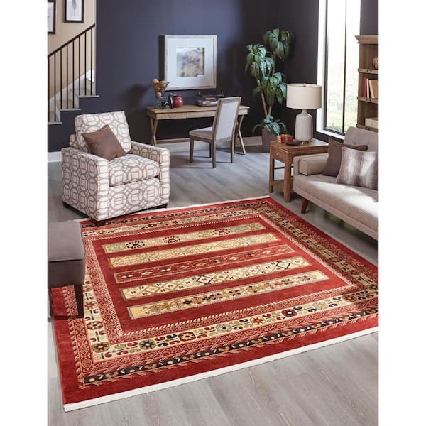 Fars Pasadena Rust Red 10' 0 x 10' 0 Square Rug