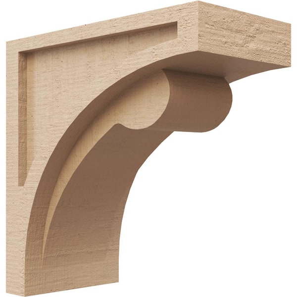 Ekena Millwork 6-in. x 12-in. x 12-in. Series 1 Classic Viola Rough Cedar Woodgrain Timberthane Polyurethane Corbel, Primed Tan