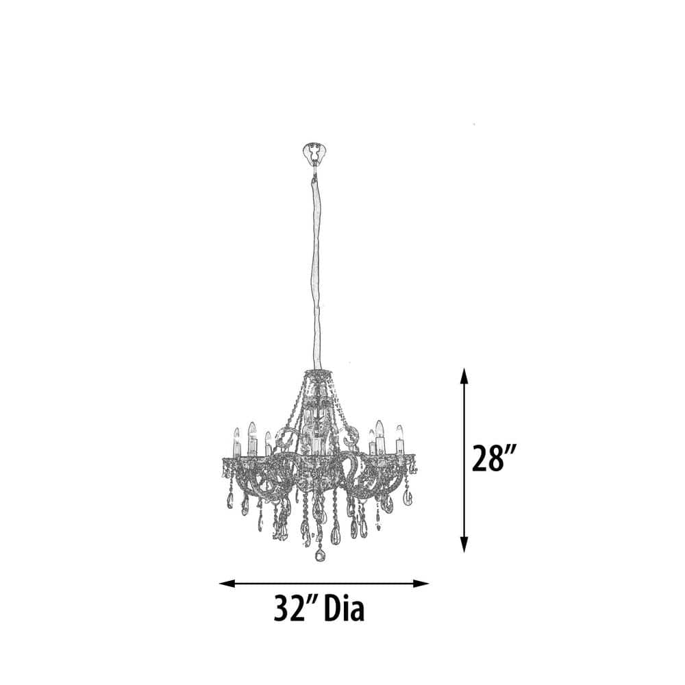 Opulent Gold and Crystal Tiered Empire Chandelier