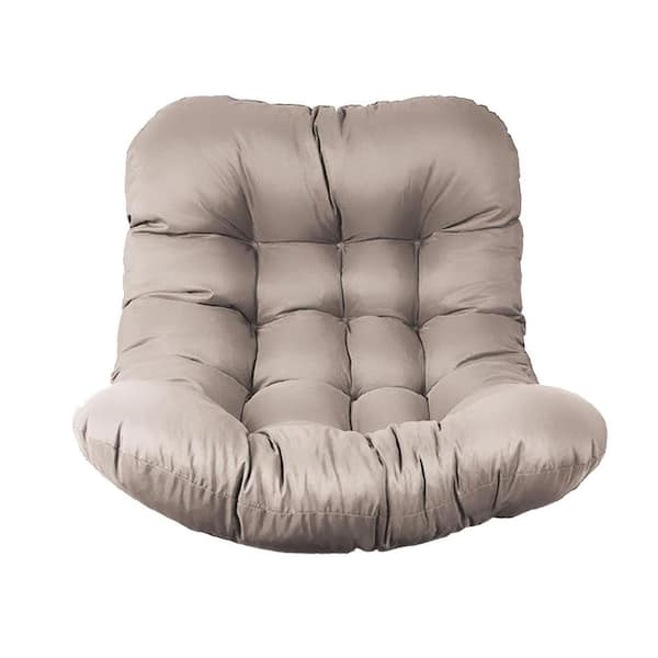 Outdoor Egg Chair Cushion, Waterproof Wicker Hanging Chair Cushion, 7.9" Thick Replacement Pad (Khaki)