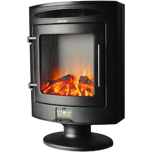 1500-Watt Freestanding 19.7 in. Electric Fireplace with Log Display in Black