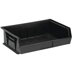 Ultra Series 7.77 qt. Stack and Hang Bin in Black (6-Pack)