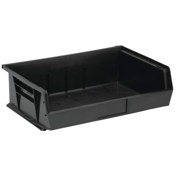 QUANTUM STORAGE SYSTEMS Ultra Series 7.77 qt. Stack and Hang Bin in Black (6-Pack)