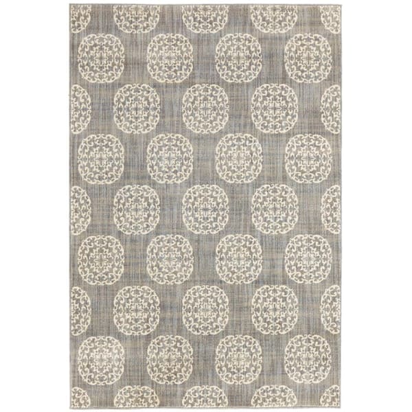 Home Decorators Collection Essex Medallion Grey 10 ft. x 12 ft. Area Rug