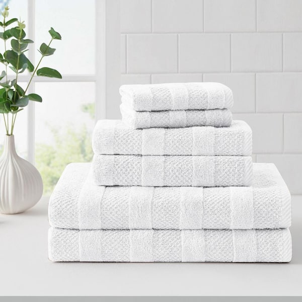 Cannon 6-Piece White Cotton Quick Dry Bath Towel Set (Shear Bliss