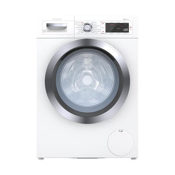 Bosch 800 Series 24 in. 2.2 cu. ft. 240-Volt White with Chrome Accents High-Efficiency Front Load Smart Washer, ENERGY STAR