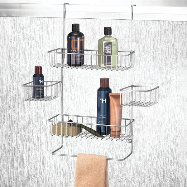 Bamodi Shower Caddy Hanging - 2 Tier Over Door Chrome Plated - No Drilling  Required - Fits Shower Screens up to 0.78 inches - Hangable Shower Rack