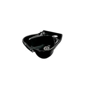 Cameo 22 in. W x 10 in. D Enamel Shampoo Sink with 522 Fixture, Spray, Strainer and Bracket in Black