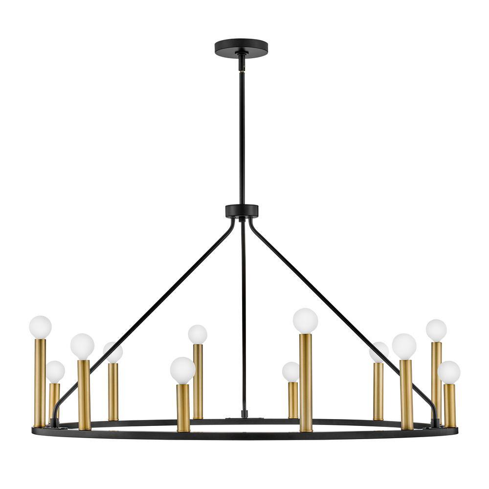 Lazlo Black and Brass 12-Light Candle Chandelier