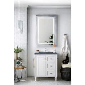 Copper Cove Encore 30 in. W x 23.5 in.D x 36.2 in. H Single Vanity in Bright White with Quartz Top in Charcoal Soapstone