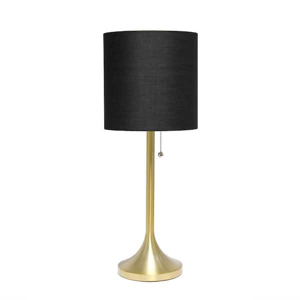 Gold Tapered Table Lamp, Black White Gold Lamp Shade