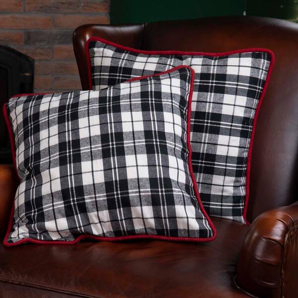 black plaid pillow