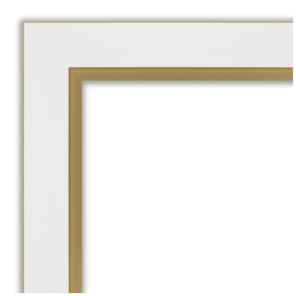 Eva White and Gold Rectangular Wall Mirror