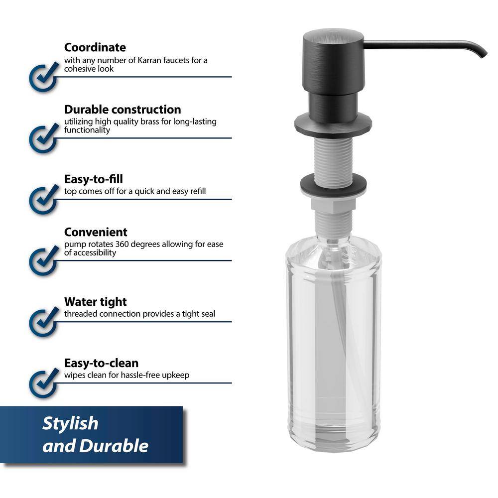 Gunmetal Grey Brass Deck-Mount Soap and Lotion Dispenser
