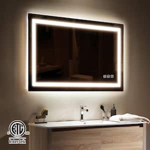 30 in. W x 36 in. H Large Rectangular Frameless Vertical and Horizontal Led Light Anti-Fog Wall Bathroom Vanity Mirror