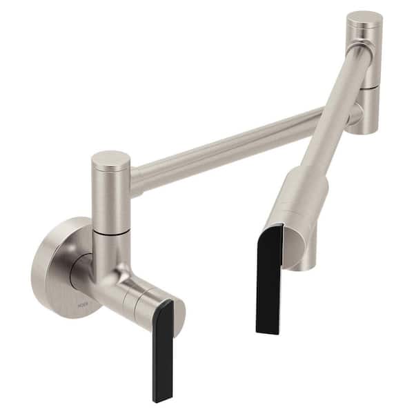Nio Modern Wall Mount Pot Filler Kitchen Faucet in Spot Resist Stainless