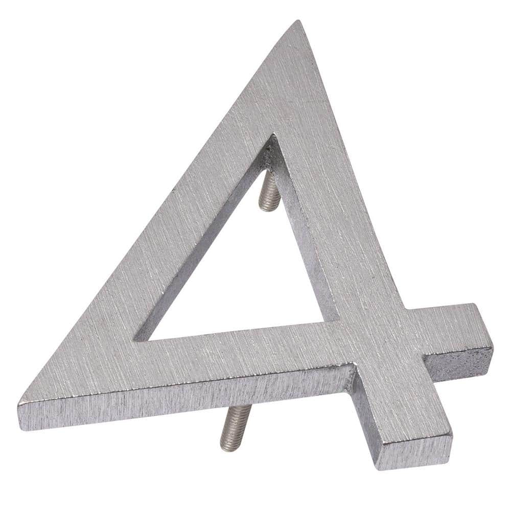 4 in. Brushed Aluminum Floating or Flat Modern House Number 4 price history on PriceWatchPro