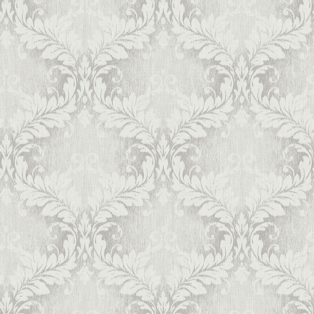Nordic Elements Silver Embossed Floral Damask Trellis Matte Finish Non-Past