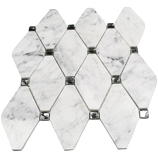 Ivy Hill Tile Mirage Lozenge Carrara 11, Mirage Glass Tiles