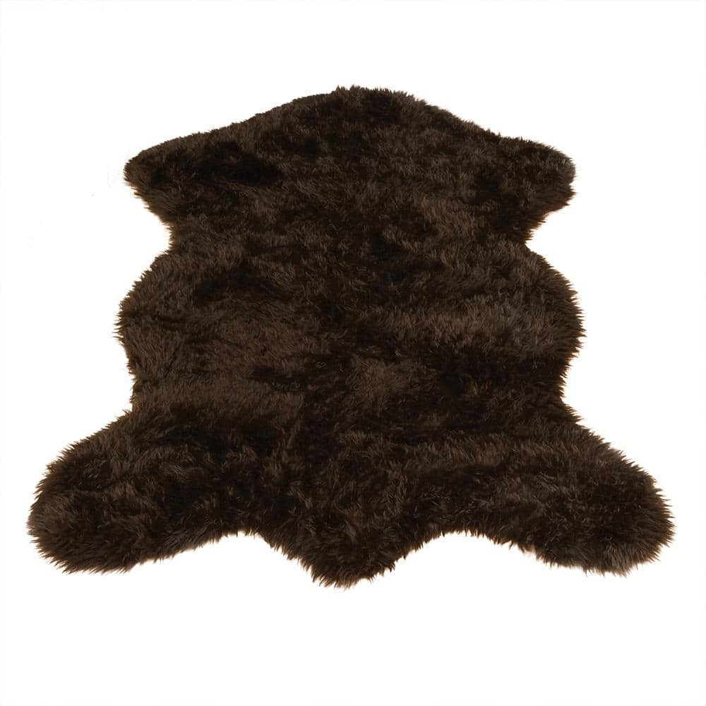 Luxury Shaggy Faux Fur Rug Bearskin Grizzly Bear Black Bear Polar Bear Plush Rug 