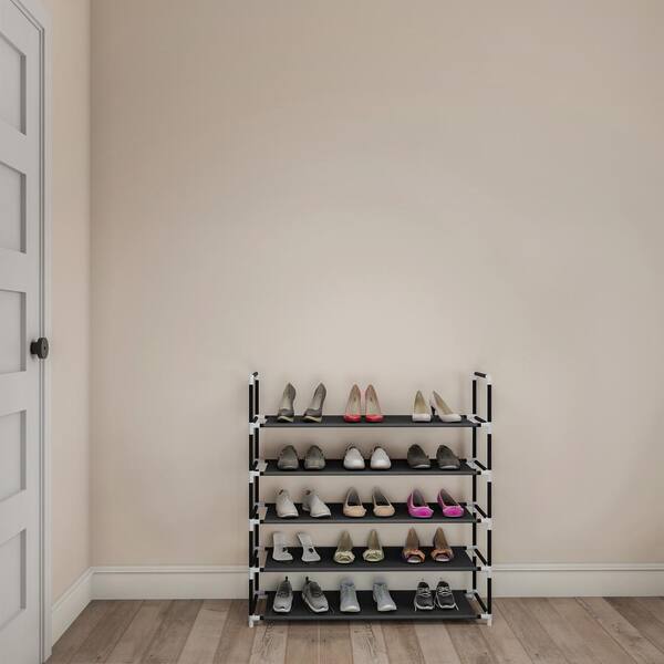 5-Tier Free Standing Shoe Rack, 30.9 Inches Shoe Shelf, Entryway