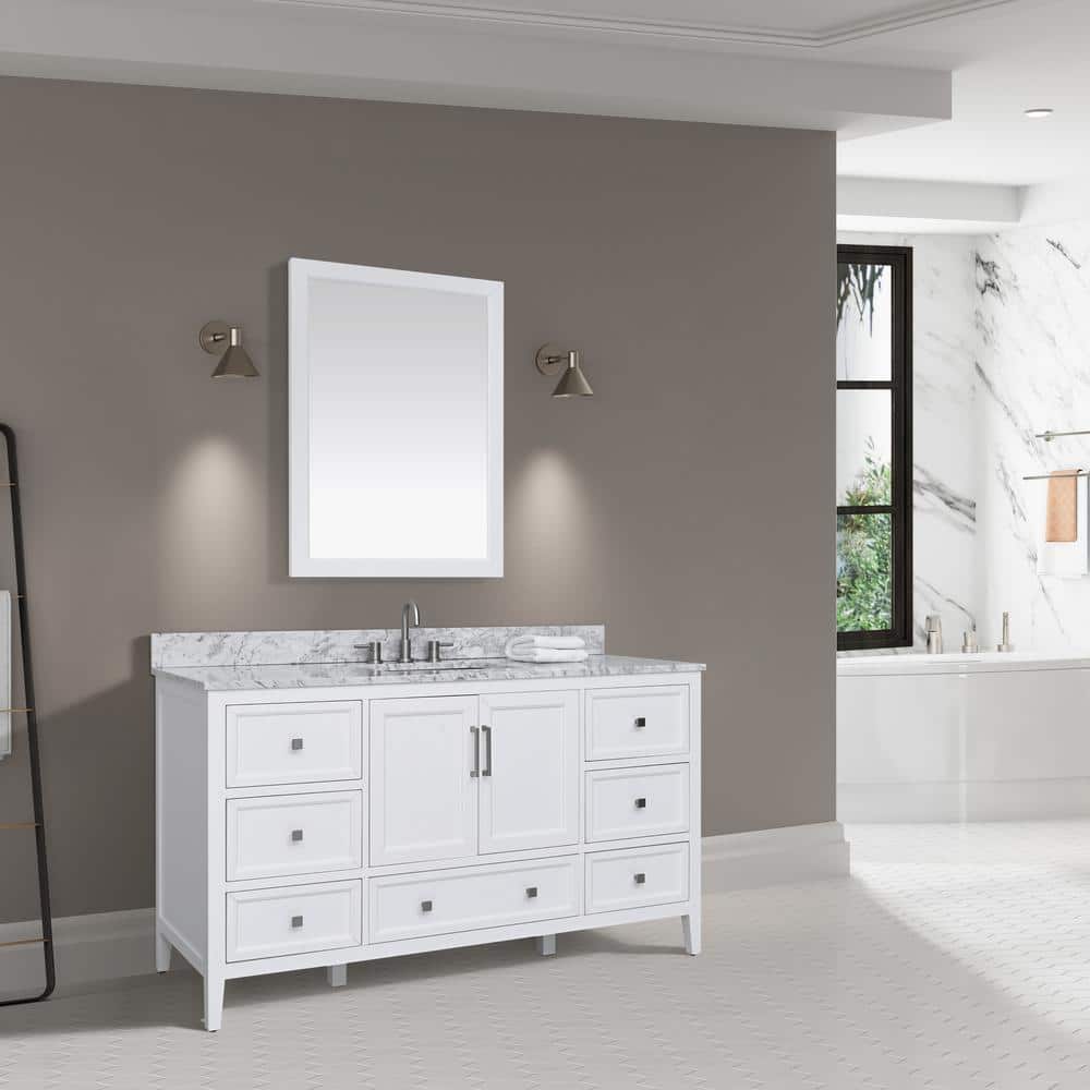 Everette 60'' White Single Freestanding Bathroom Vanity