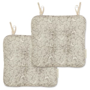 Frida Kahlo 19 in. Patio Seat Cushions in Flores Eternas, Taupe (2-Pack)