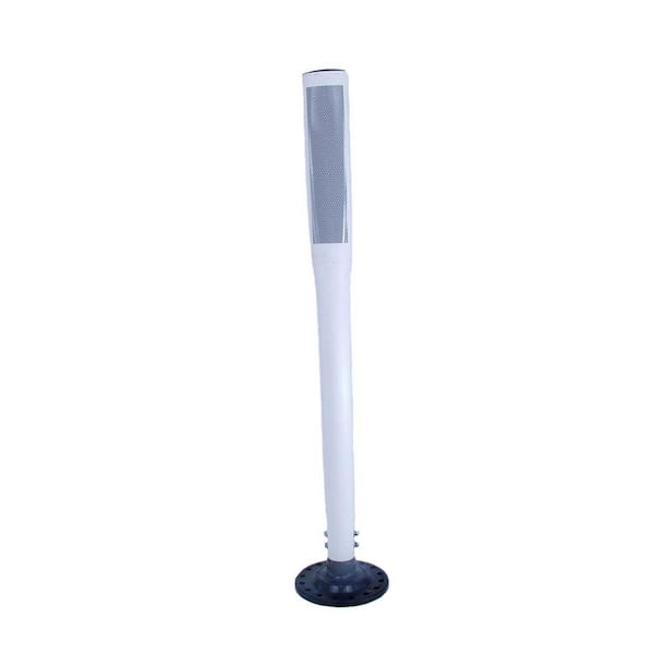 Three D Traffic Works 42 in. White Flat Delineator Post and Base with 3 in. x 12 in. High-Intensity Strip