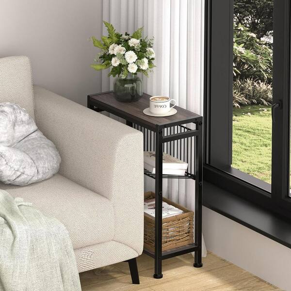 Brown 17 in. x 22.2 in. Wood Freestanding Magazine Rack, (Set of 2