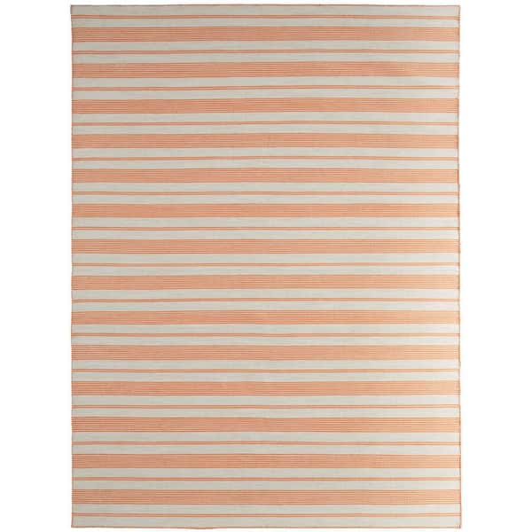 Weave & Wander Granberg Persimmon 5 ft. x 8 ft. Striped Area Rug