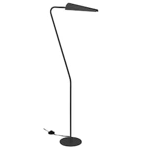 Cassie 53.25 in. Black Transitional 1-Light Standard Floor Lamp for Living Room with Metal Cylinder Shade