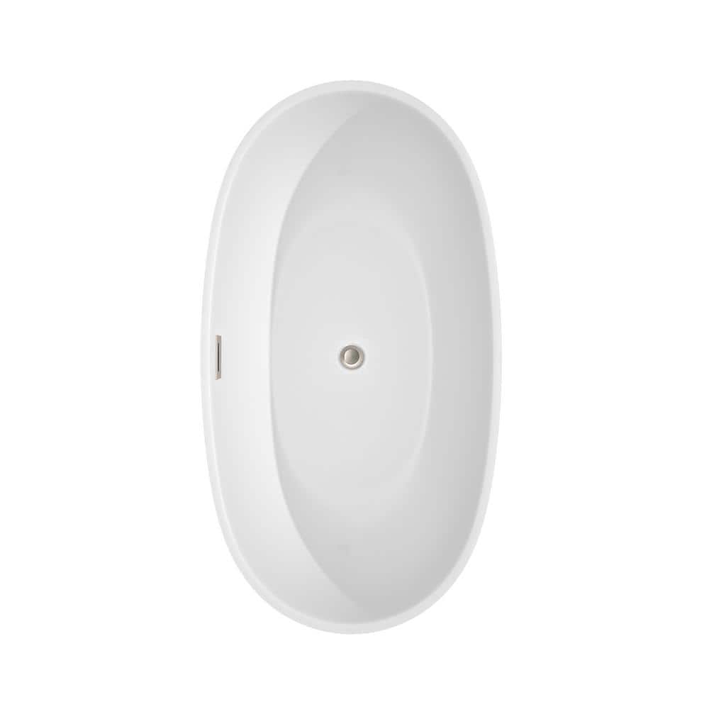 Juno 59'' White Acrylic Freestanding Soaking Bathtub