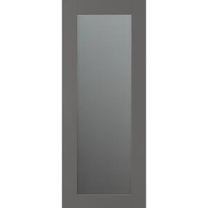 Vona 207 24 in. x 80 in. No Bore Solid Core Gray Matte Wood And Full Lite Frosted Glass Composite Interior Door Slab