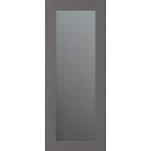 Vona 207 28 in. x 84 in. No Bore Solid Core Gray Matte Wood And Full Lite Frosted Glass Composite Interior Door Slab