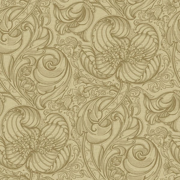 Unbranded Llewelyn-Bowen Off The Wall Yellow Floral Down the Dilly Matte Finish Non-Pasted Non-Woven Wallpaper Sample