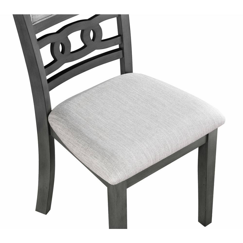 Gia 60" Gray Wood Dining Set with 4 Chairs