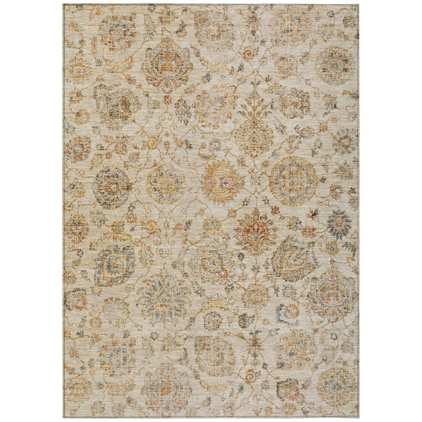 Chantille Machine Washable Indoor/Outdoor Abstract ACN1833 Linen 10 ft. x 14 ft. Accent Rug